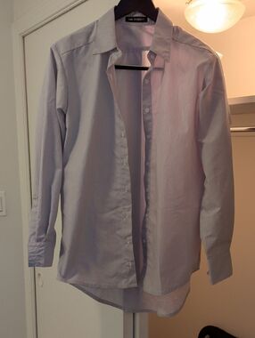 Women's Light Blue Pinstripe Button-Down Shirt